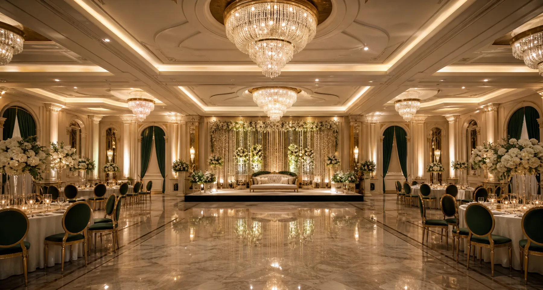 AMC Royal Palace chandelier banquet hall